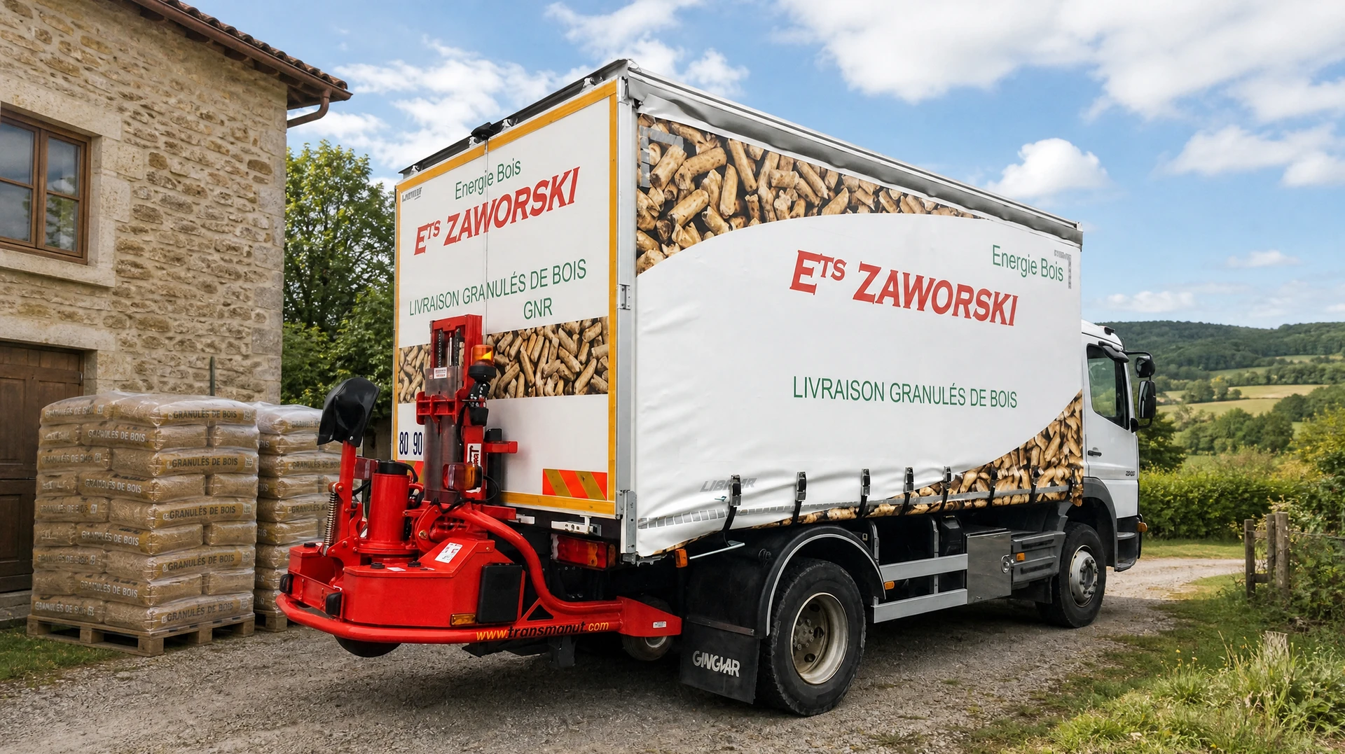 Intérieur d'une entreprise de production de granulés de bois